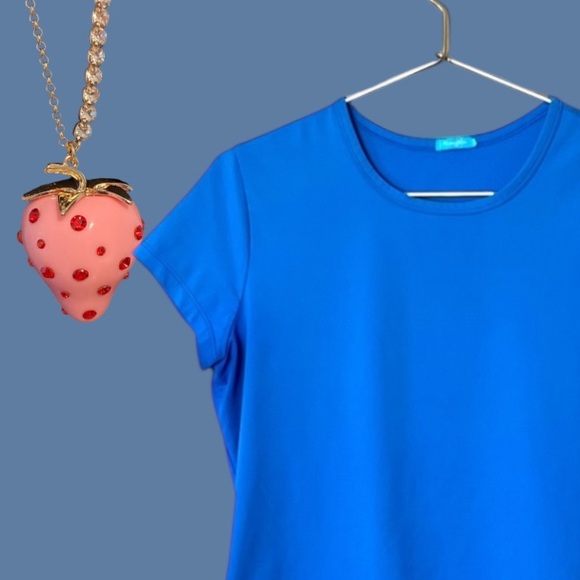 Betsey Johnson Strawberry Resin Bow Necklace Pendant - Picture 3 of 6